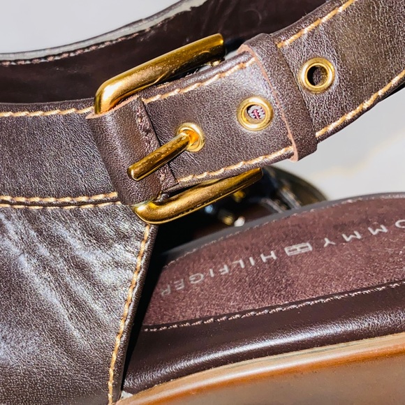 Tommy Hilfiger sling back brown patchwork heels. Size 8.5M Mable - Picture 10 of 12